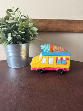 Hobby Lobby Yellow Pink Blue Ice Cream Truck Figurine